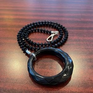 FabuLeash Black Lucite Bangle Bracelet Beaded 48” Dog Leash